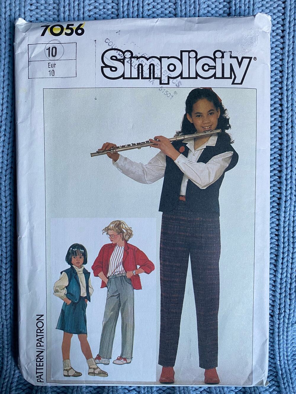Simplicity 7056 Sewing pattern girls skirt pant jacket vest size 10